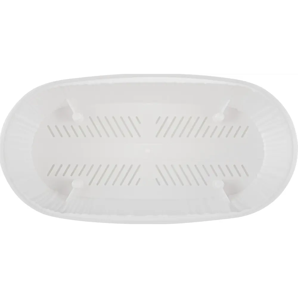 Горшок цветочный Barcelona 27.7х14.4х12.2см v2.7л овальный пластик белый INGREEN STLM-2015841 - Вид №1