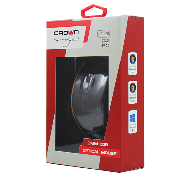 CM000000288, CMM-009 (Black-orange) Мышь cmm-009 (black&orange) Crown Santreyd  - Вид №1