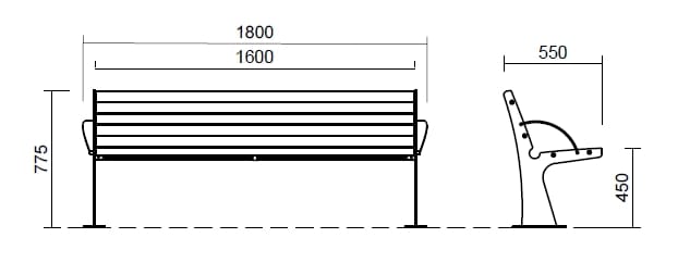 Скамья из окуме со спинкой Studio Città CENTER ARCH-00085205 - Вид №3