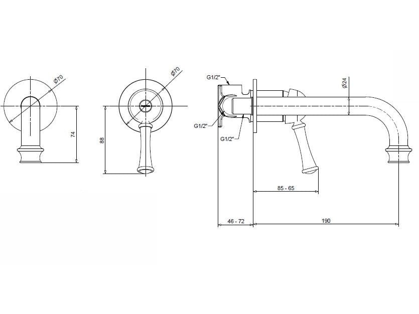 Смеситель для раковины из хромированной латуни Bugnatese Денвер ARCH-00061813 - Вид №2