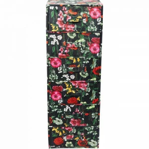 Комод узкий с 6 ящиками разноцветный Flores KARE FLORES 325594 Разноцветный;черный