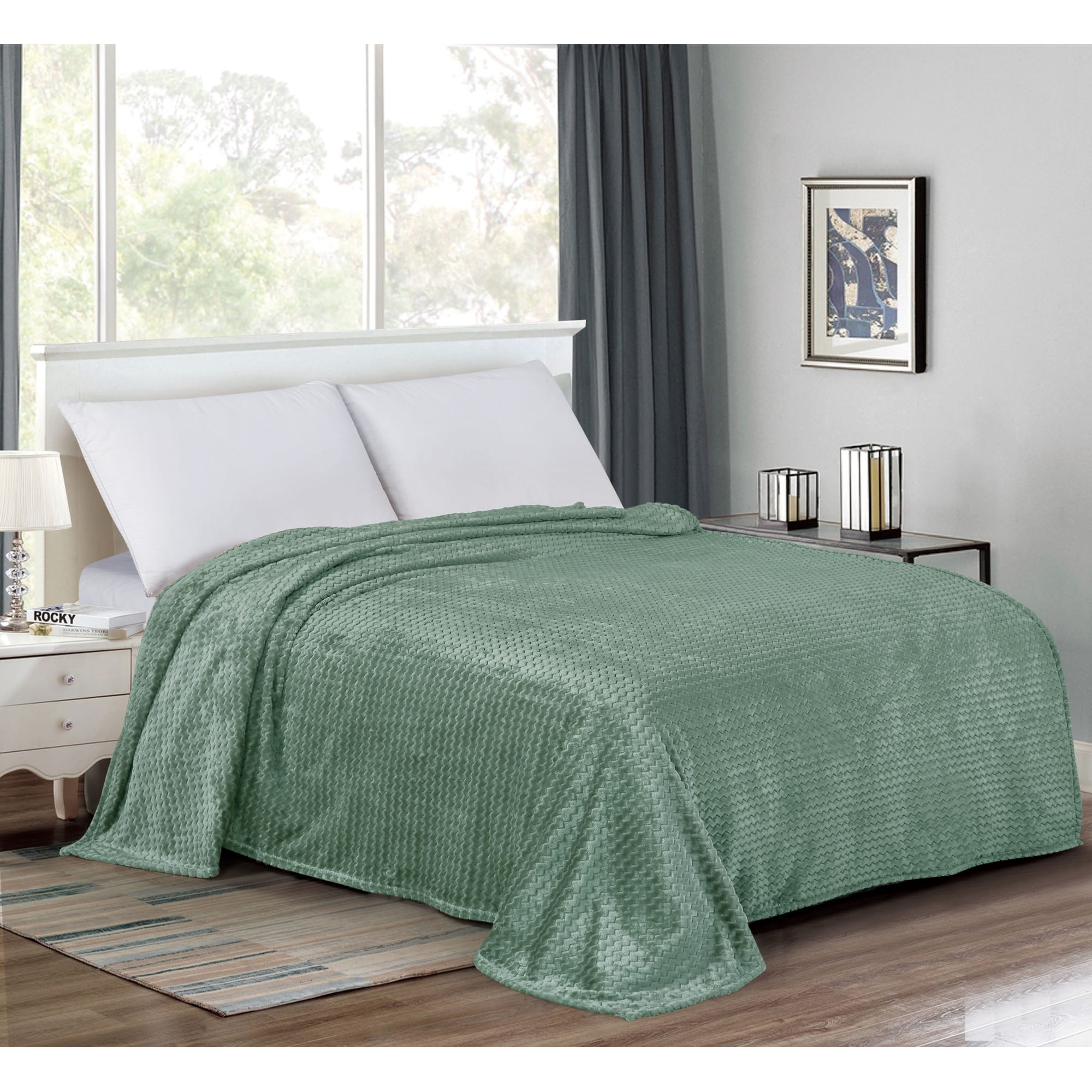 82391617 Плед «Велсофт», 150x200 см, полиэстер, цвет зелёный Santreyd  - Вид №7