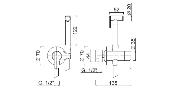 Смеситель для биде с одной ручкой Rubinetteria Giulini ARCH-00125929 - Вид №2