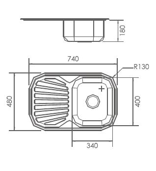 HB4874 Кухонная мойка , полированная сталь Haiba  - Вид №2