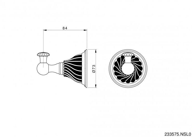 Bronces Mestre Крючок для халата Artica with porcelain 233575.nsl0.50 - Вид №1