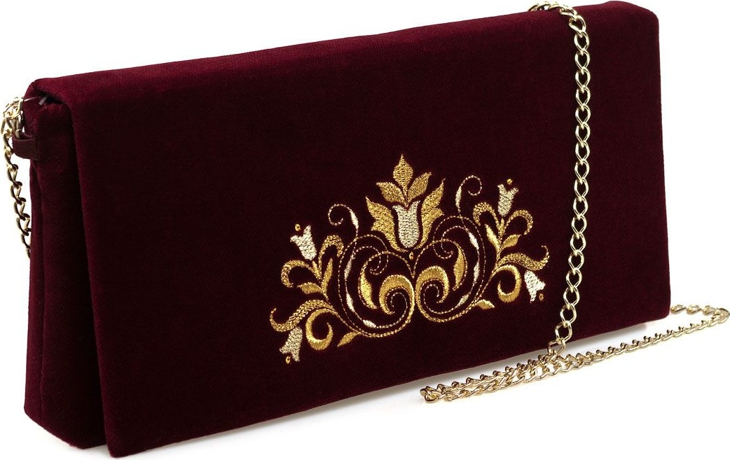 10660432 Торжокские золотошвеи Сумка "Комплимент" бархат+креп (атлас) Разм. 12*26*2 Мод. 477 Бархат 