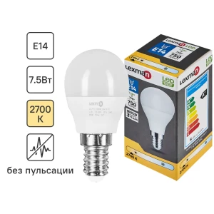 Светодиодная лампа Lexman E14 7.5W теплый белый свет 86270537