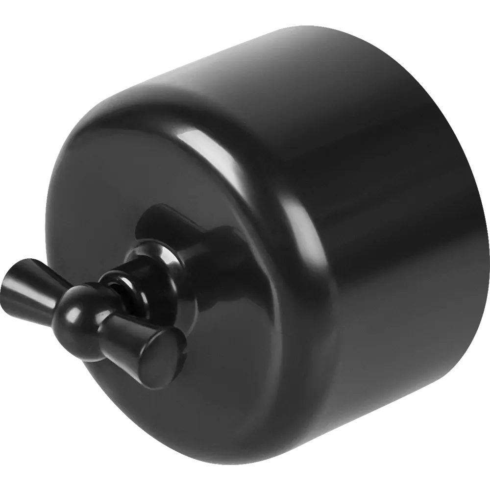 Выключатель проходной накладной Electraline 1 клавиша цвет черный Ретро STLM-2172217