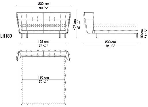B&B Italia Двуспальная кровать из ткани с мягким изголовьем Husk sun-id-1463837 - Вид №14