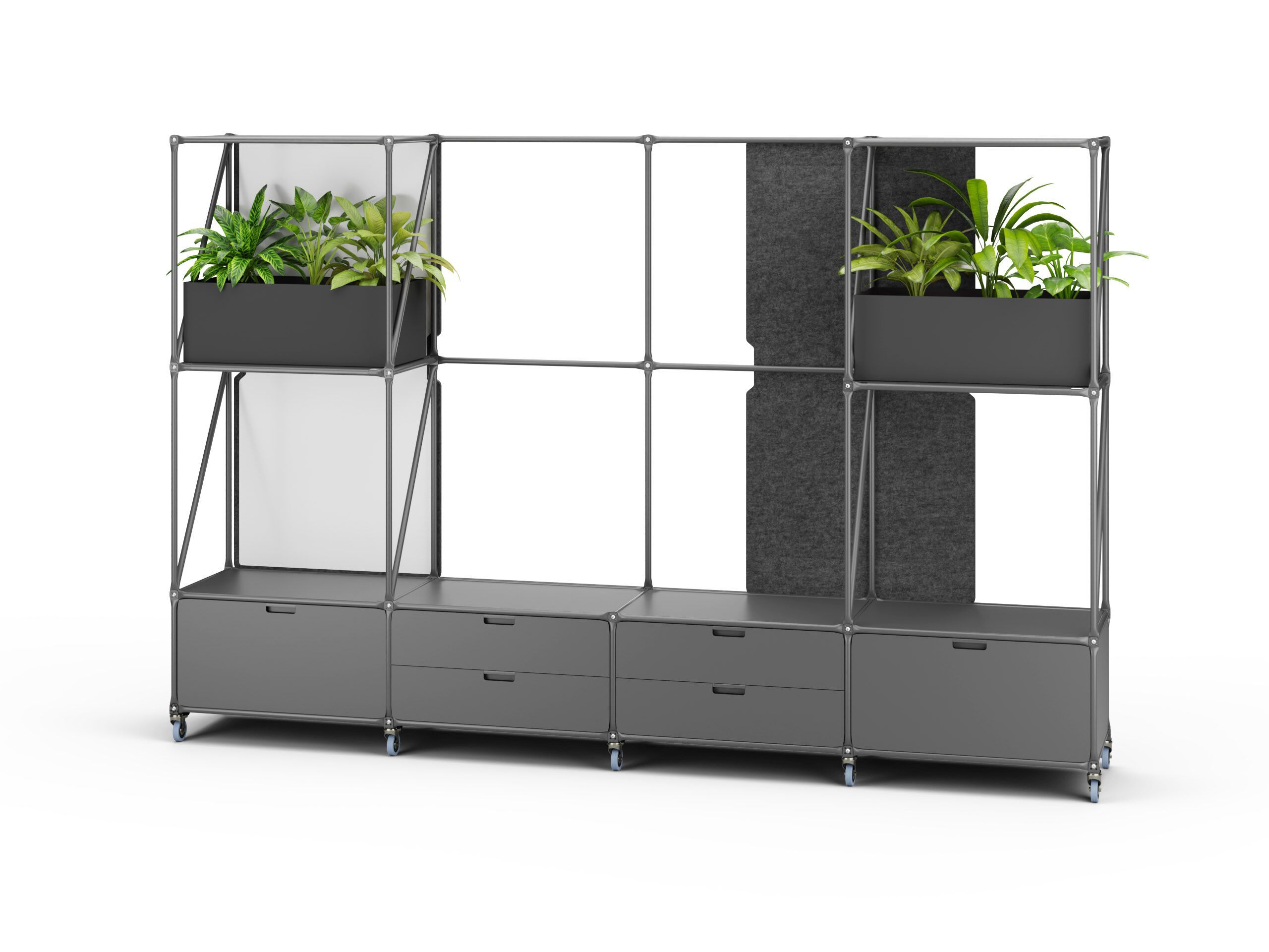 Металлический мобильный офисный перегородка на колесах System 180 Colourful Structures ARCH-00088903