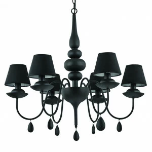 Подвесная люстра Ideal Lux Blanche SP6 Nero IDEAL LUX ДИЗАЙНЕРСКИЕ, BLANCHE NERO 057259 Черный