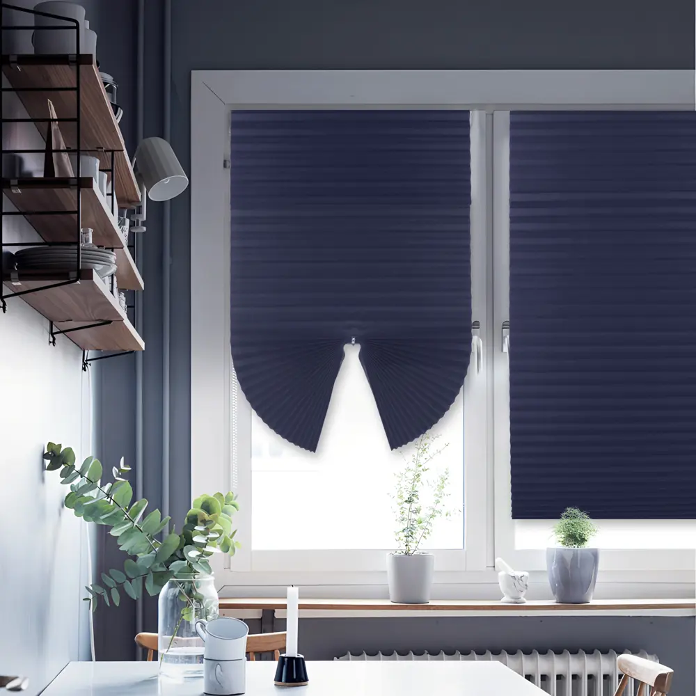 Штора плиссе MU-SB02 90x190 см полиэстер темно-синяя МАГИЯ УЮТА STLM-2097778 - Вид №4
