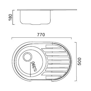 HB5077-06 Кухонная мойка , полированная сталь Haiba  - Вид №2