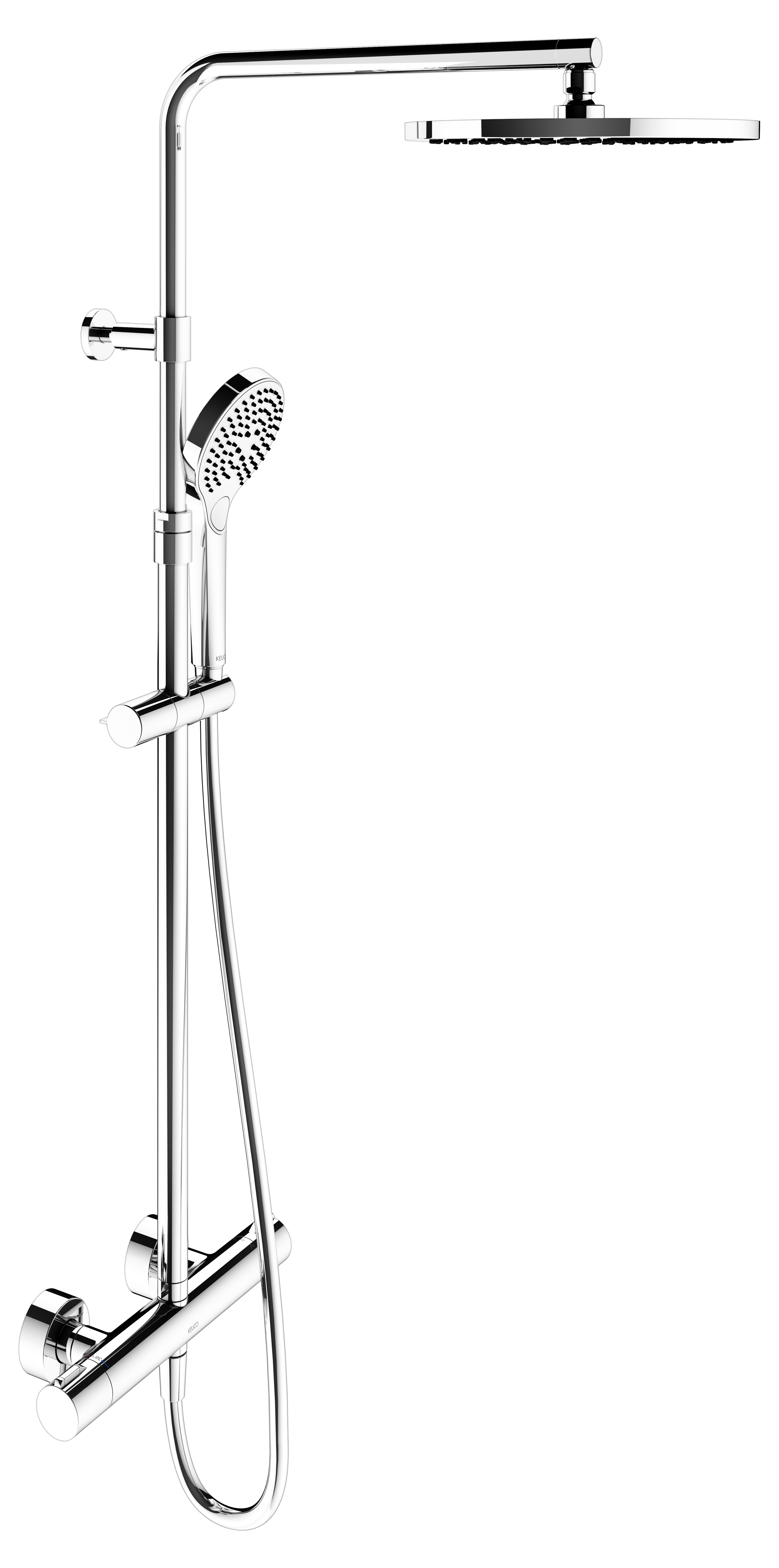 53926012321 Смеситель с термостатом и верхней душевой насадкой KEUCO Plan blue