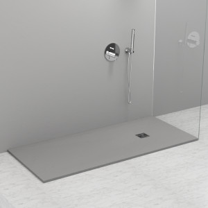 704459 Душевой поддон из минерального литья СЕРЫЙ МАТОВЫЙ в комплекте с сифоном, Kerasan DOCCIA Италия