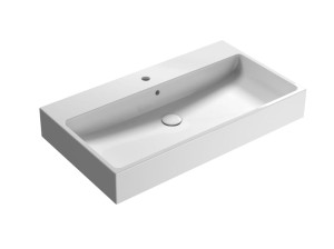 Одинарная керамическая раковина с переливом