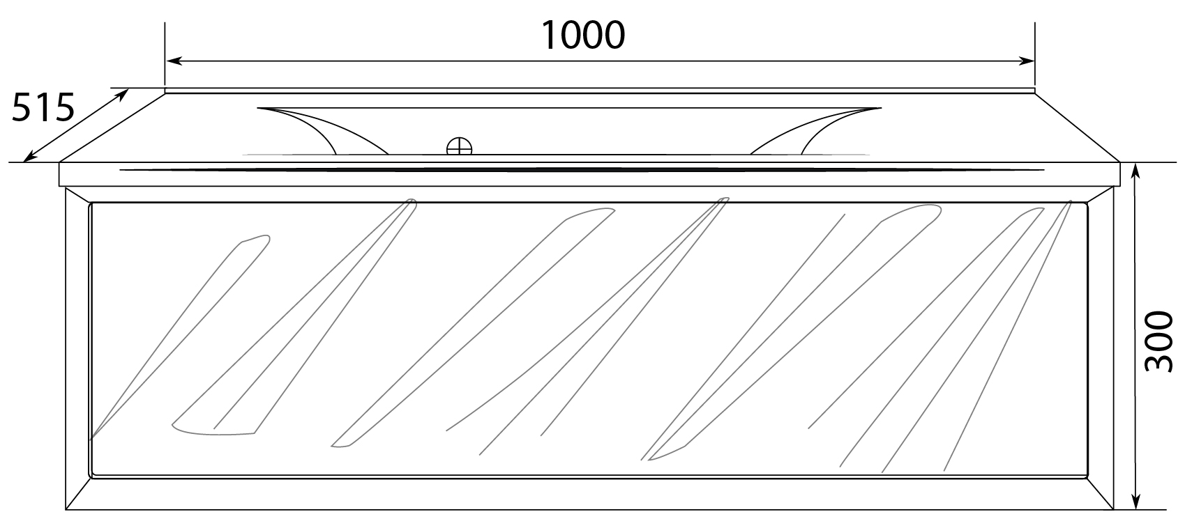 У73575 Тумба Glace 100П 1 в.я. White (верх) 1 Marka Glace Glacé - Вид №2