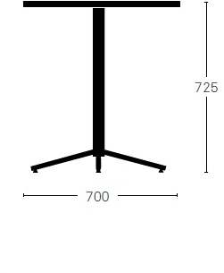 Deadgood Круглый стол из стали и дерева с основанием 4 звезды Working girl Wg8s - Вид №3