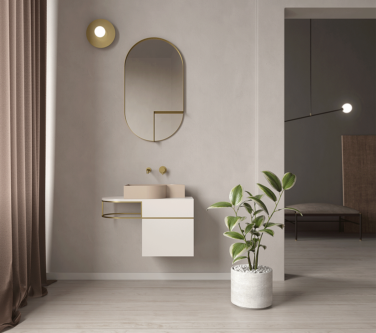 Ex.T Nouveau Консоль с раковиной и тумбой Nouveau-comp_1 - Вид №1