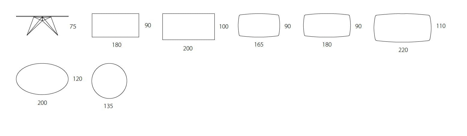 Фиксированный стол с хрустальной столешницей RIFLESSI ARCH-00011915