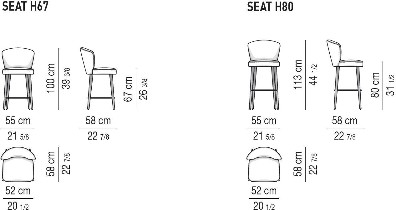 Minotti Высокий табурет со спинкой Aston sun-id-1444973 - Вид №4