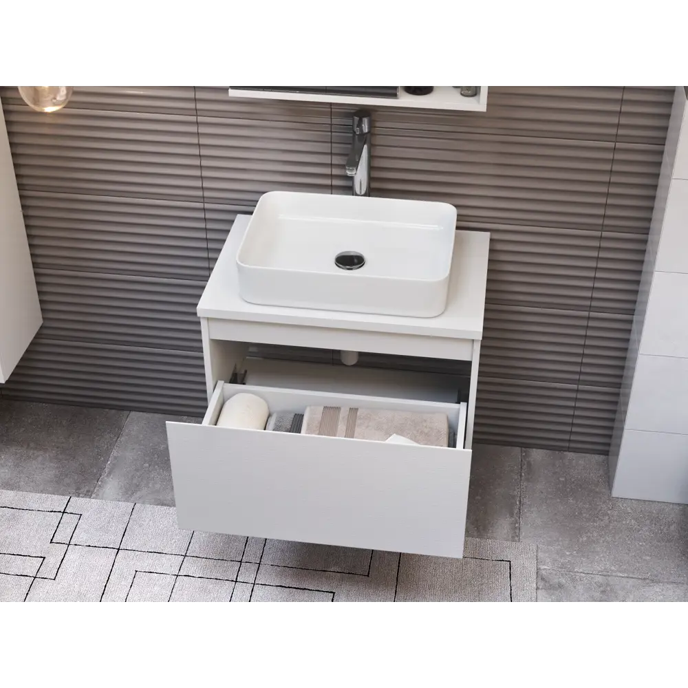 Тумба под раковину подвесная Vigo Matteo 70 см цвет белый STLM-2093392 - Вид №8