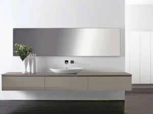 RIFRA Глянцевая лакированная подвесная тумба под умывальник цвета железа Zero bagno