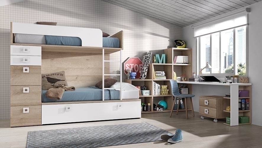 103224 Мебельный комплект с кроватью-чердаком Ambiente 33 Arasanz Oslo Santreyd