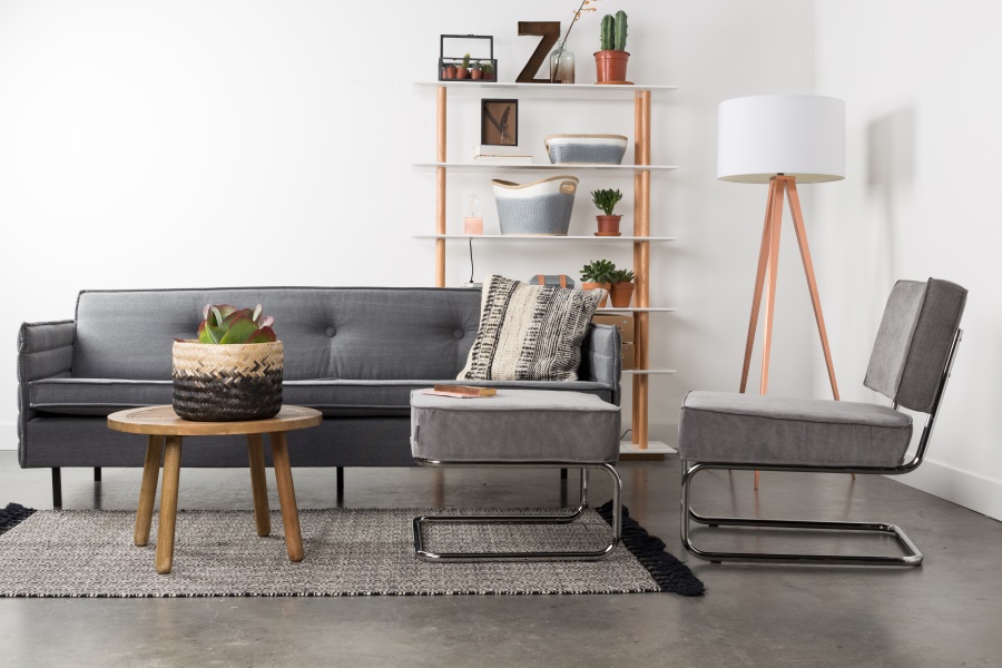 Кресло Lounge Ridge Rib голубое Zuiver 3100011 - Вид №10