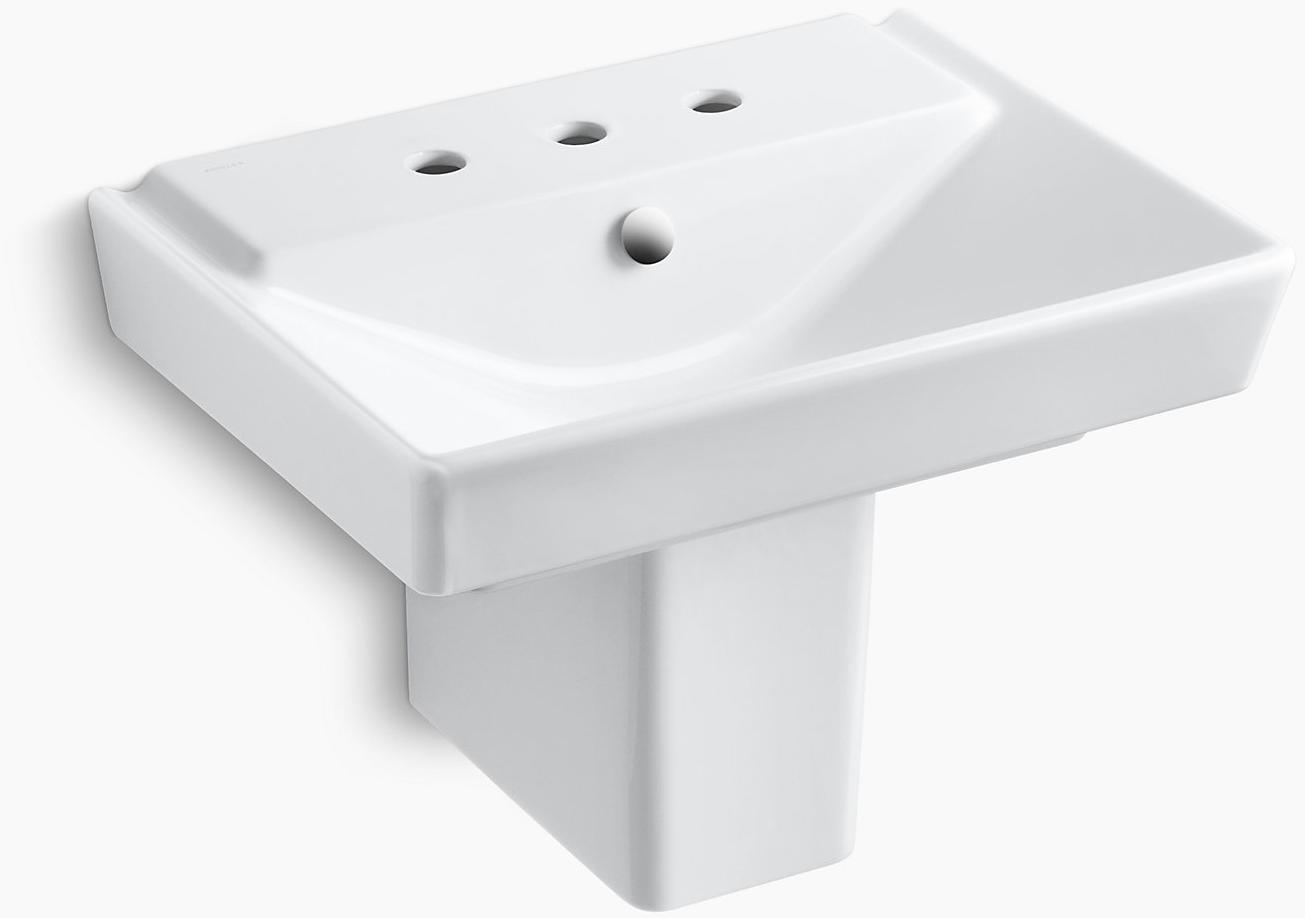 K-5150-8-0 Подвесная раковина настенная прямоугольная Kohler  белая  - Вид №1