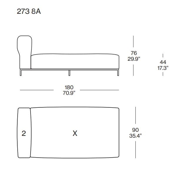 Ткань сад Dormeuse CASSINA Mex-Hi Outdoor ARCH-00118414