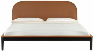 Tonin Casa Двуспальная кровать из кожи с обитым изголовьем