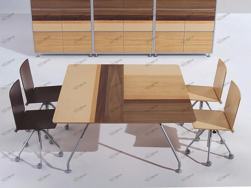 NEWTOM by Ultom Квадратный стол для переговоров из натурального дерева Prospero sun-id-1488199