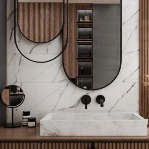 Плитка настенная Gracia Ceramica Tudor 01 25x60 см 1.2 м² глянцевая цвет белый/темно-серый мрамор 86745655 STLM-2070922