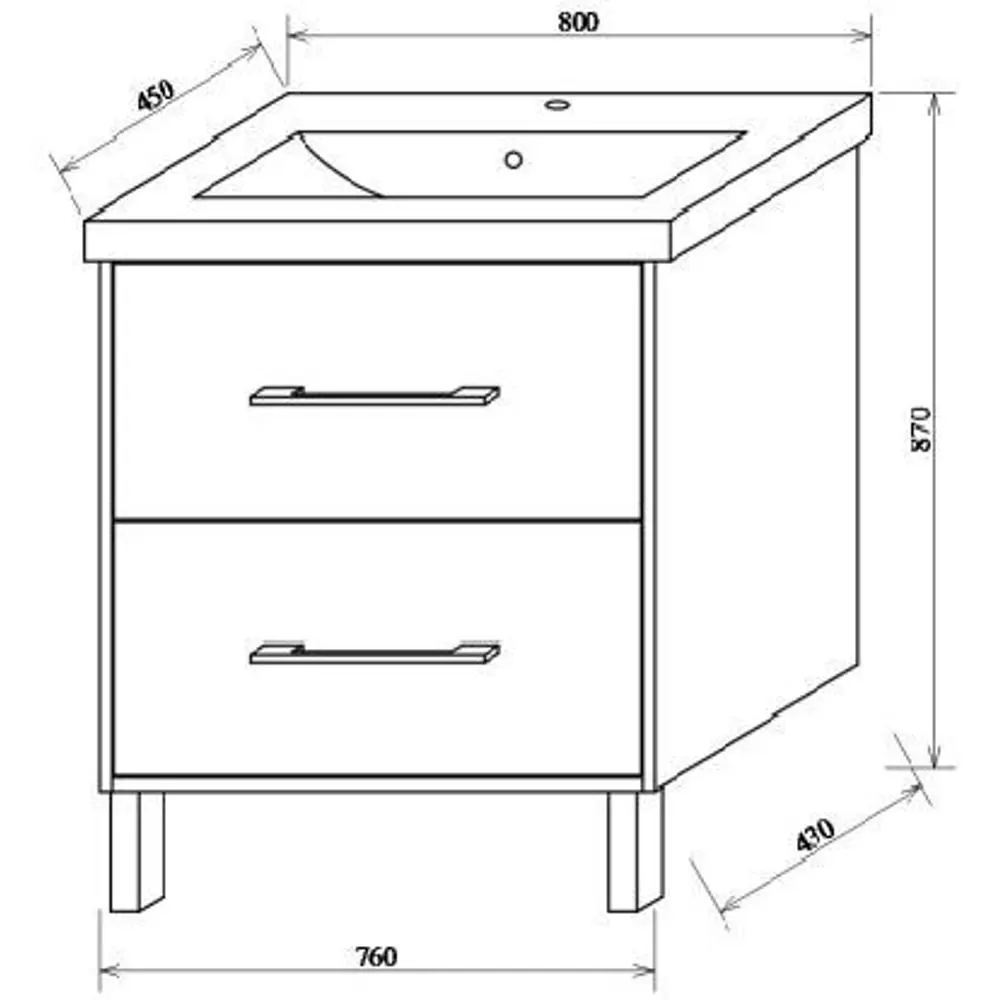 Тумба под раковину напольная «Экко» 80 см Santreyd STLM-2039648 - Вид №3