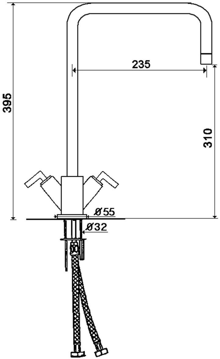 rvb Кухонный смеситель на одно отверстие Fun 4031.--.24 - Вид №1