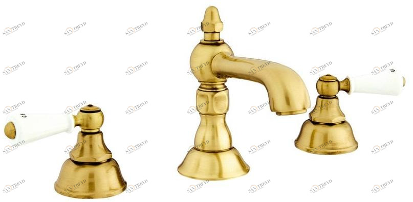 Bronces Mestre Смеситель для раковины на 3 отверстия в античном стиле Retro 035001.m00.30