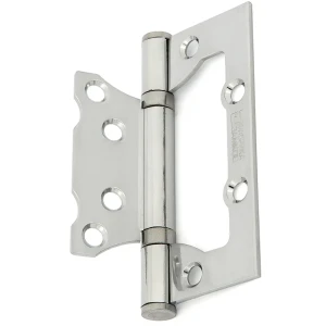 Петля без врезки E-2BB-100 цвет глянцевый хром