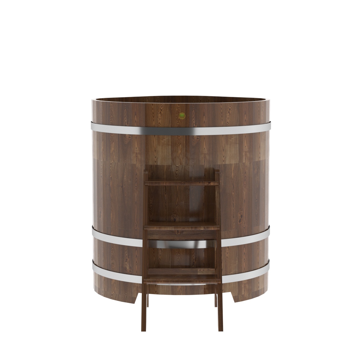 1569 Купель угловая из сращенных ламелей лиственницы 1,03х1,03х1,2 морёная Alyarus  - Вид №3