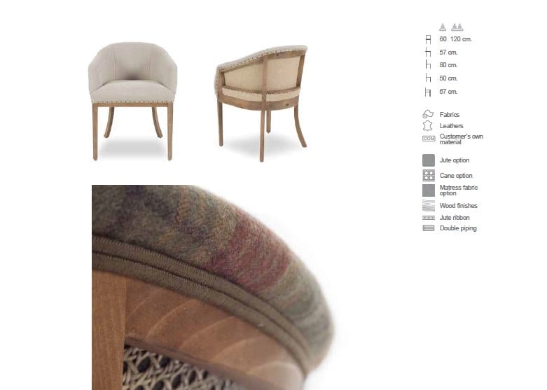 Мягкий джутовый стул с подлокотниками CREARTE COLLECTIONS Girona Essence ARCH-00060049 - Вид №22