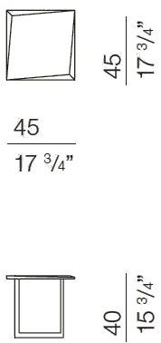 Bodema Квадратный мраморный журнальный столик Blunt Blu000 - Вид №3