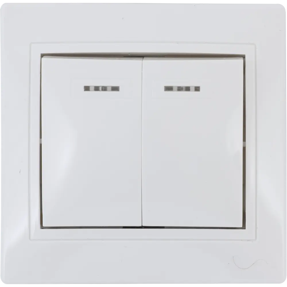 TDM ELECTRIC Выключатель встраиваемый с подсветкой, 2 клавиши, белый 85591337 Таймыр STLM-1114163 - Вид №1