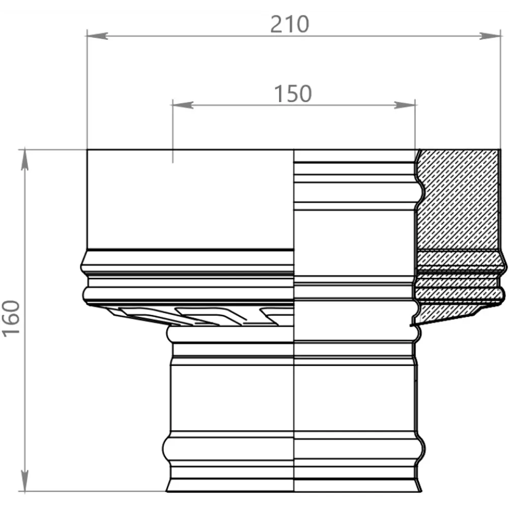 Старт-сэндвич Металлик и Ко 430/оцинкованная сталь/0.5 мм D150x210 мм STLM-2131018 - Вид №1