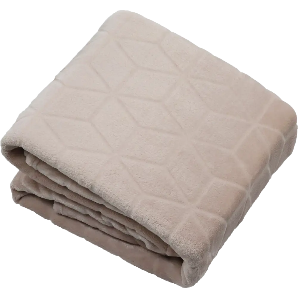 Плед Geometric 180x200 см фланель цвет бежевый Santreyd STLM-2179572