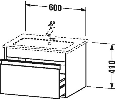 KT641801414 Тумбочка подвесная Ketho #KT6418 600 x 475 мм Терра, декор Duravit - Вид №1