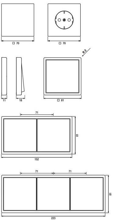 JUNG Электрическая розетка из хромированного металла Ls 990 sun-id-1362256 - Вид №1