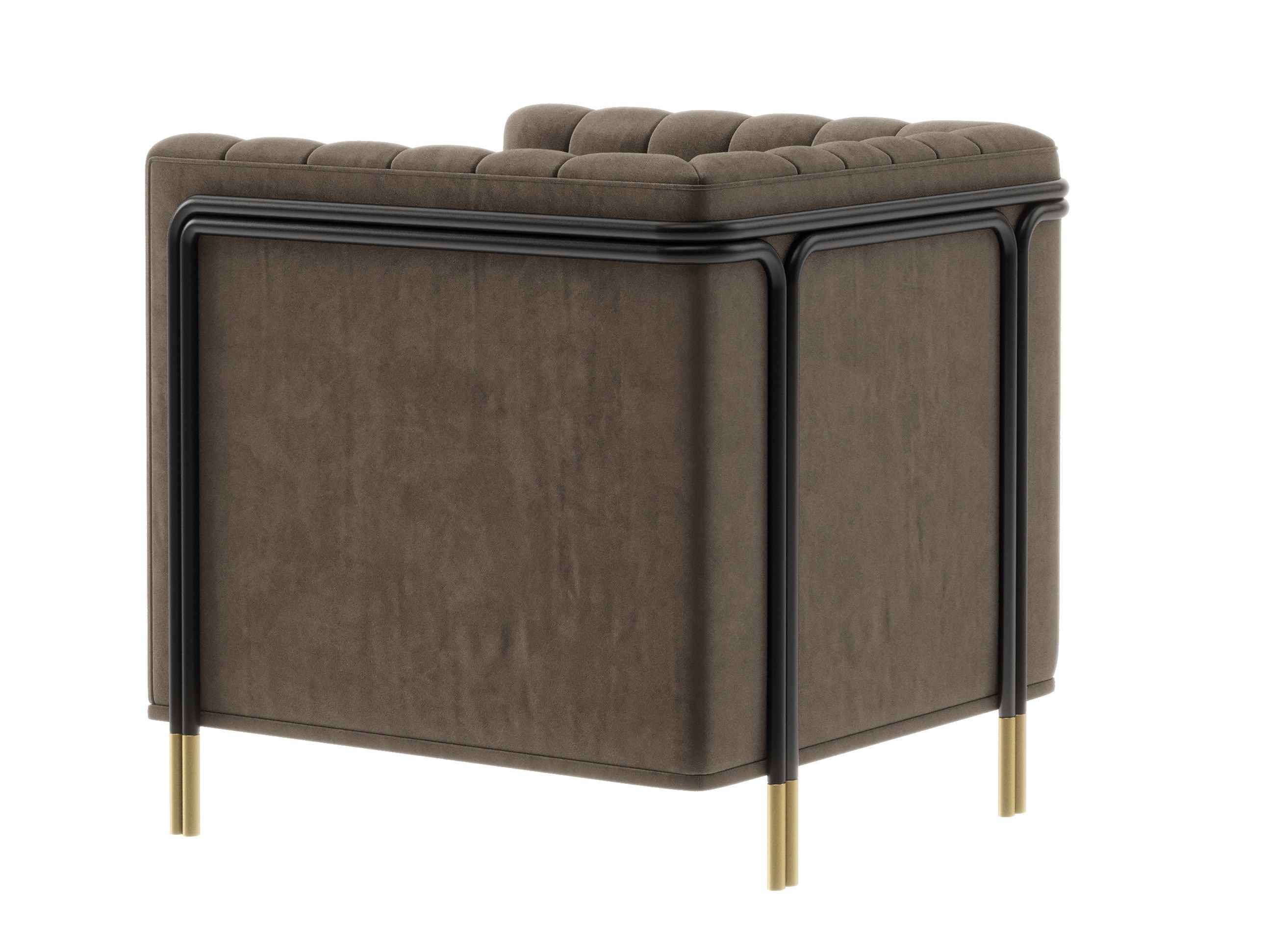 Мягкое кресло с подлокотниками из микрофибры и бархата Stylish Club ARCH-00142925 - Вид №6