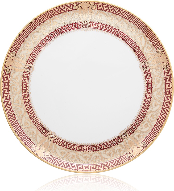 10585598 Haviland Блюдо для торта 31,5см "Салон Мюрат" (вишневый, золотой декор) Фарфор, Керамика 