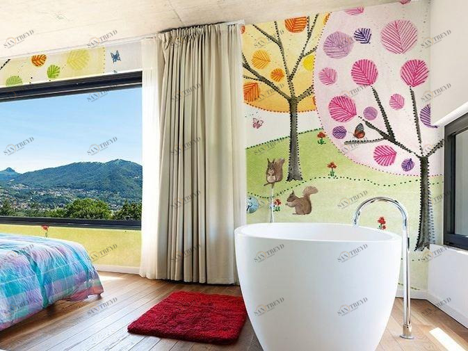 GLAMORA Моющиеся виниловые обои с пейзажами Sweet little dots sun-id-1379328