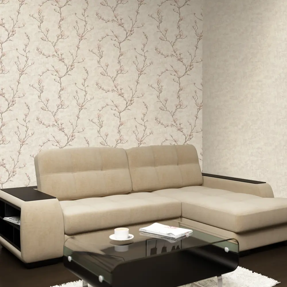 Обои флизелиновые Московская обойная фабрика Весна бежевые 4089-2 1.06 м STLM-2055342 - Вид №3